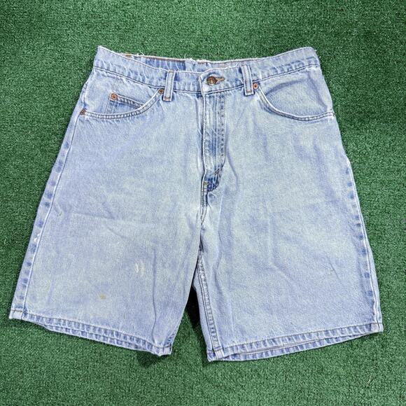 Vintage Levis Shorts Mens 31 Relaxed Fit 550 Orange Tab Denim 90s Light Wash - Picture 5 of 10